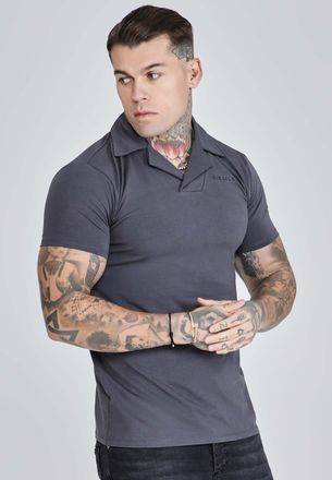 Siksilk T-Shirt SIKSILK Siksilk T-Shirt Smart Revere Polo - Muscle Fit, Herren, Gr. XXL, schwarz, Obermaterial: 95% Baumwolle CO. 5% Elasthan EL., Shirts T-Sh