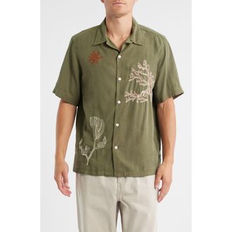 Nn.07 Julio 5027 Embroidered Camp Shirt in Capers at Nordstrom Rack, Size Xx-Large