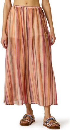 Steve Madden Shilloh Stripe Midi Skirt in Stripe Multi at Nordstrom, Size X-Small