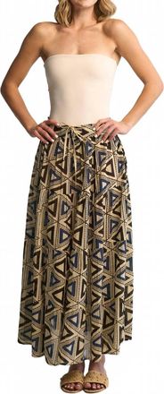 Guadalupe Design Charlotte Long Skirt In Blue Multi