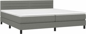 vidaXL Vidaxl - Cama Box Spring Colch&oacute;n Y Luces Led Tela Gris Claro 200x200 Cm