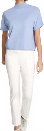 Elliott Lauren High Neck Sweater With Extended Sleeve In Iris