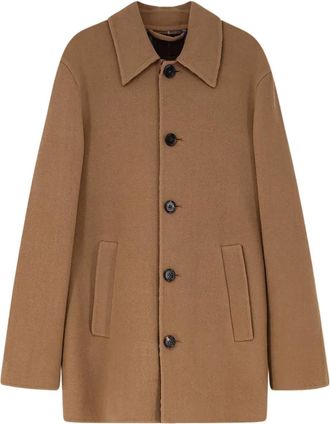 Burberry Cappotto monopetto con bottoni - Marrone