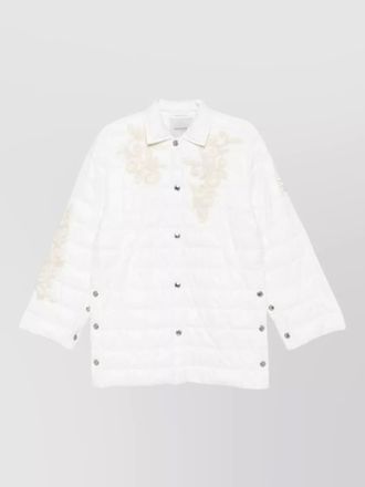 Ermanno Scervino long nylon down jacket three quarter sleeves