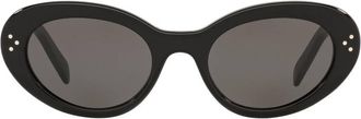 Celine Bold 3 Dots Grey Oval Ladies Sunglasses CL40193I 01A 53