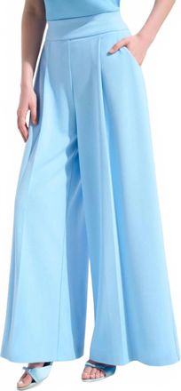 Joseph Ribkoff High Waist Pleated Wide Leg Pants In Sky Blue