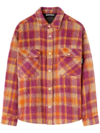 Palm Angels Mens Checked Wool Overshirt