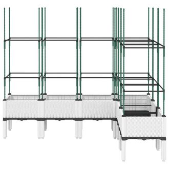 Berkfield Home Garden Planter with Trellis White 160x120x142.5 cm PP
