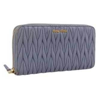 Miu Miu Pre-owned Long Wallet - Dames - Vintage Accessoires - Blauw - ONE Size - Leer - Vintage