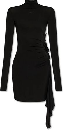 Off-white Jurk met Logo - Dames - Korte kleedjes - Zwart - M - Kleedjes