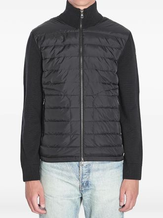 Moncler padded wool-blend down jacket - men - Polyamide/Virgin Wool/Acrylic/Polyamide/Goose Down/Goose Feather - L - Black