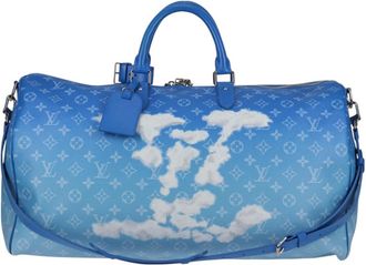 Louis Vuitton Keepall Bandouliere 50 Blue Canvas Travel Bag (Pre-Owned)