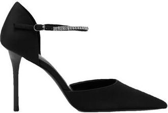 Mango fluwelen pumps met strass zwart