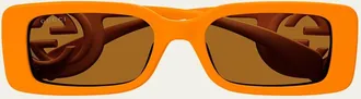 Gucci Monochrome GG Rectangle Acetate Sunglasses