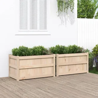 vidaXL Jardineras De Exterior 2 Unidades Madera Maciza De Pino Vidaxl