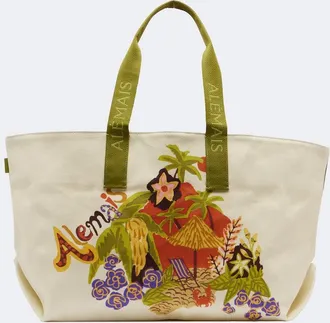 Alemais Al&eacute;mais Island Cove printed cotton canvas tote bag