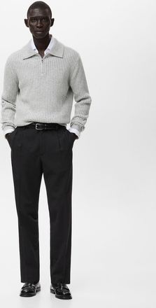 Mango Pantaloni regular-fit pinces nero - Uomo - 44 - MANGO MAN