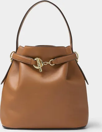 Lauren Ralph Lauren Womens Toggle and ring leather bucket bag