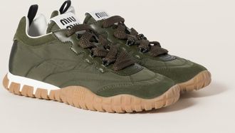 Miu Miu Tyre technical fabric and suede sneakers