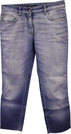 Dolce & Gabbana Distressed Raw-Edge Cropped Jean, Size It 44 (Authentic Pre- Loved)