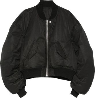 Rick Owens Secchia Flight Ruched-sleeve Bomber Jacket