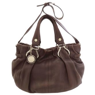Celine Dark Brown Leather Tote Bag (Pre-Owned)
