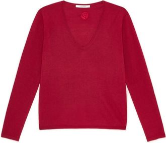 Maliparmi Colours Of The World Knit - Dames - V-hals truien - Rood - XL - Wol - Truien & Vesten