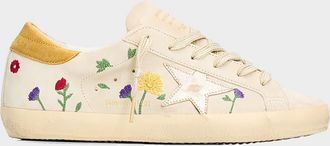 Golden Goose Super-Star Floral Leather Low-Top Sneakers
