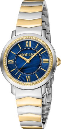 Roberto Cavalli WomensGlam Dark Blue & MOP Two Tone Silver & Gold Quartz Watch