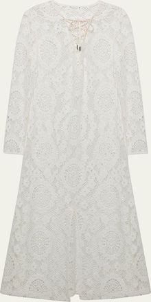 SIMKHAI Hawthorne Long-Sleeve Lace Dress