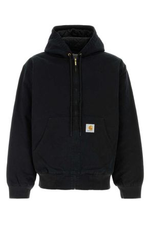 Carhartt Work in Progress Black Logo Hood Jacket
