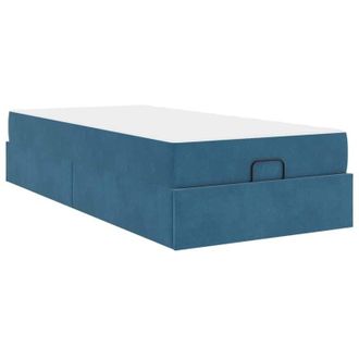 vidaXL Estructura De Cama Con Colch&oacute;n Azul 90 X 190 Cm Terciopelo