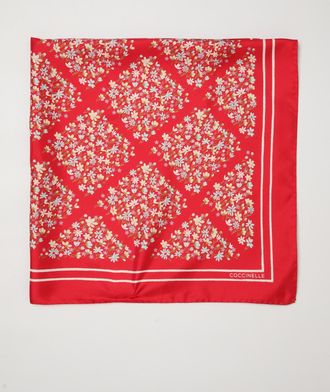 Coccinelle Foulard quadrato in seta con stampa floreale all-over