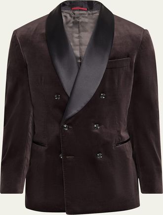 Brunello Cucinelli Mens Plaid Velvet Sport Coat