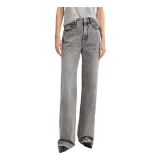 Patrizia Pepe Rechte jeans - Dames - Jeans - Grijs - Maat: W26 Katoen