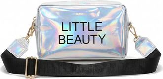 Generic Holographic Shiny Letter Crossbody Shoulder Bag with Thick Strap