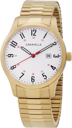 Bulova Caravelle Quartz White Dial Mens Watch 44B117