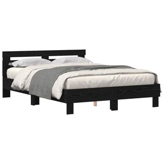 Berkfield Home Modern Black Oak Bed Frame Black oak Solid oak wood 150 x 200 cm