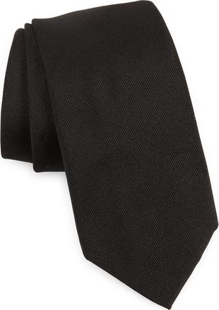BOSS Solid Silk Tie in Black at Nordstrom