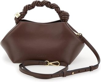 Ganni Womens Handbag Bou Leather Brown Recycled Handbags Hand Bags