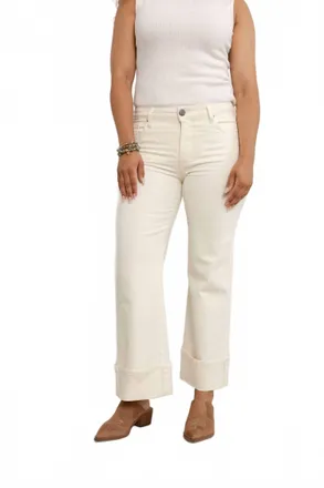 Kut from the Kloth Meg High Rise Wide Leg Jeans In Candle