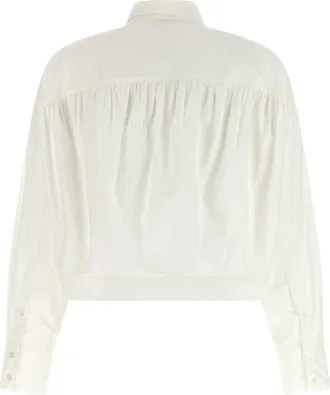 Pinko Cotton Poplin Crop Shirt - Cream