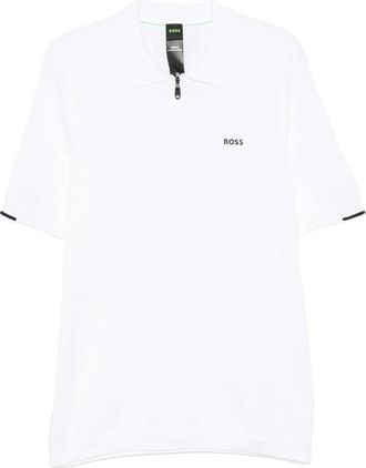 HUGO BOSS Ever-X Zip-fastening Logo-print Polo Shirt