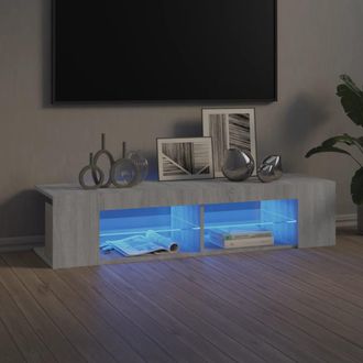 vidaXL Mobile Porta Tv Con Luci Led Grigio Sonoma 135x39x30 Cm - Vidaxl