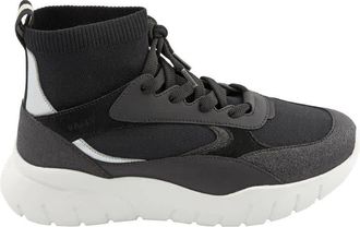Bally Ladies Bienne Black Panelled Hi-top Sneakers