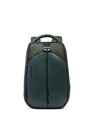 Piquadro leather-paneled backpack - unisex - Fabric/Calf Leather - OS - Green