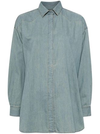 Tu Es Mon TR&Eacute;SOR The Turquoise oversized denim blouse - Blauw