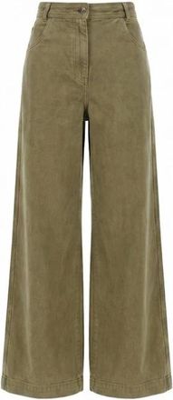 Max Mara Wide Broeken - Dames - Wijde Broeken - Groen - S - Broeken