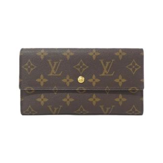 Louis Vuitton Marron Coated Canvas Long Wallet (Tri-Fold) (Pre-Owned)