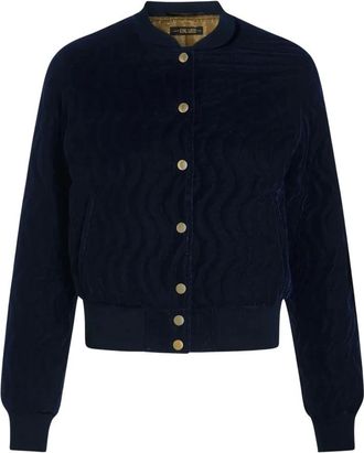 King Louie Bessie Jacket Gamine - Dames - Jassen - Blauw - Maat: L Poliester